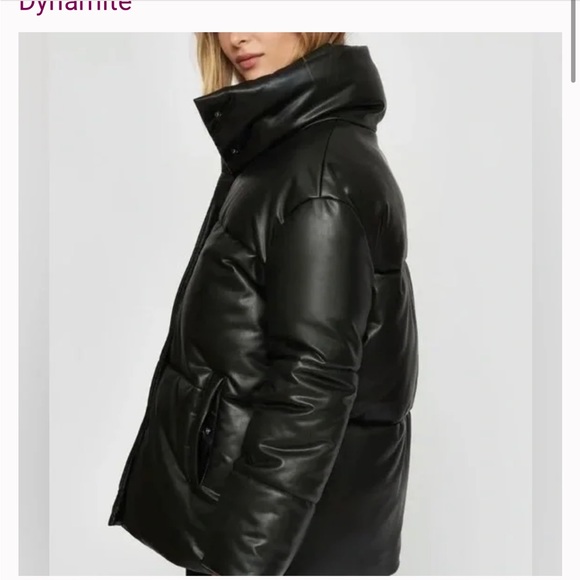 Leather Puffer Jacket - Picture 3 of 3